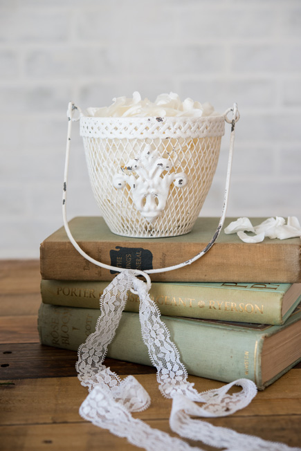 Gift Basket Idea with Petal Confetti and Lace Ribbon | Confetti.co.uk