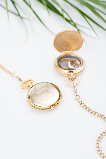 Gold Personalised Pocket Watch Ring Holder | Confetti.co.uk