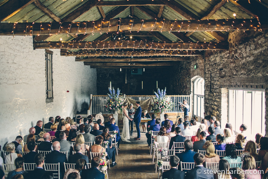 Hannah and Alex's Wedding in the Bank Barn at Askham Hall near Penrith in Cumbria by Steven Barbar Photography | Confetti.co.uk