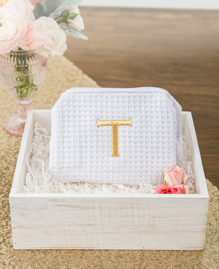 Large Cotton Waffle Personalised Makeup Bag - White | Confetti.co.uk