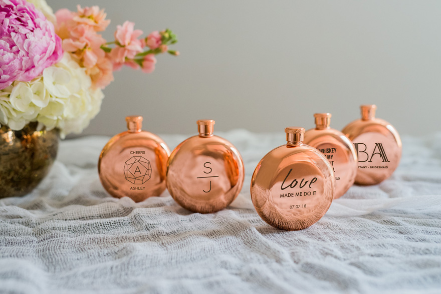 Personalised Round Rose Gold Drinks Flasks | Confetti.co.uk