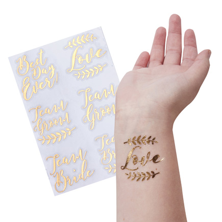 Rose Gold Wedding Temporary Tattoos | Confetti.co.uk