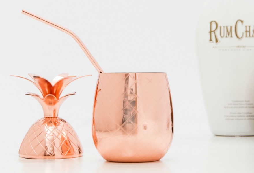 Pineapple cocktail cup in rose gold | Confetti.co.uk 