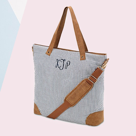 Women's Striped Tote Bag - Navy and White | Confetti.co.uk