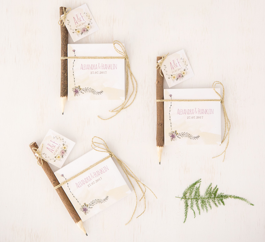 Woodland Wedding Favour Note Books and Pencils Gift | Confetti.co.uk