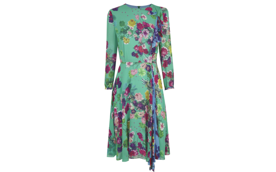 green-floral-dress-for-weddings