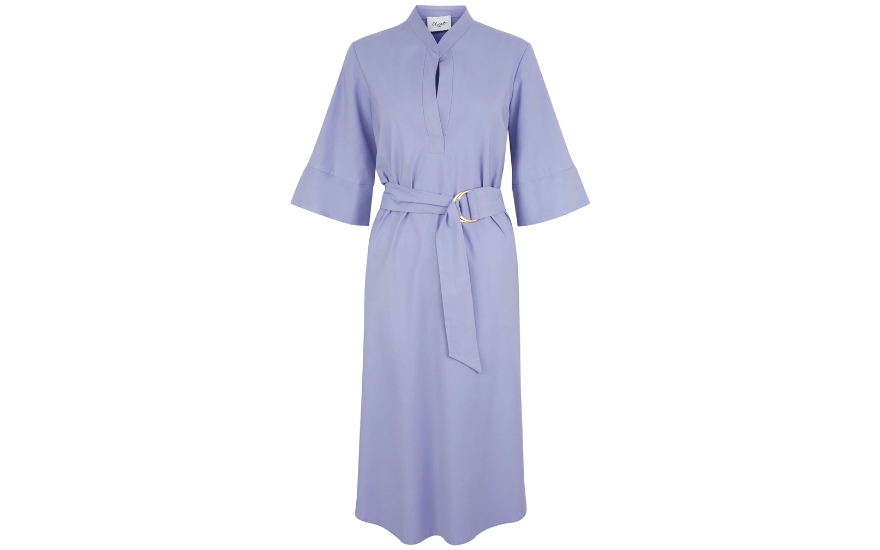 pale purple long sleeved wedding guest dress