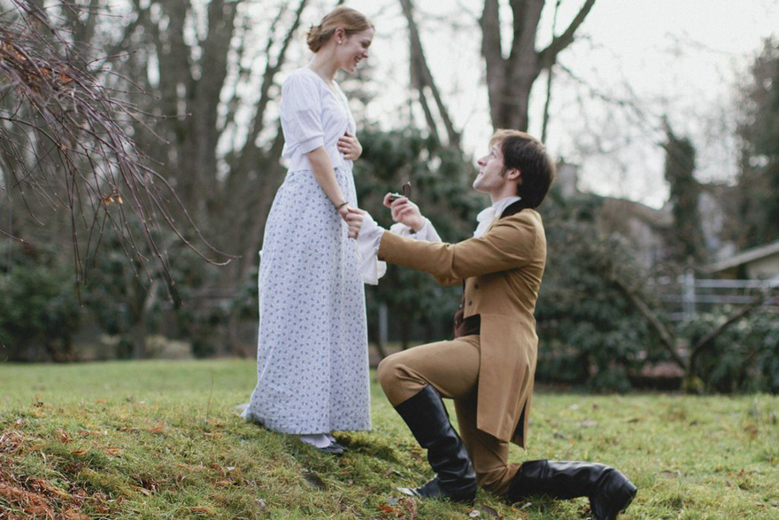 Adorable Pride And Prejudice Themed Engagement | Confetti.co.uk