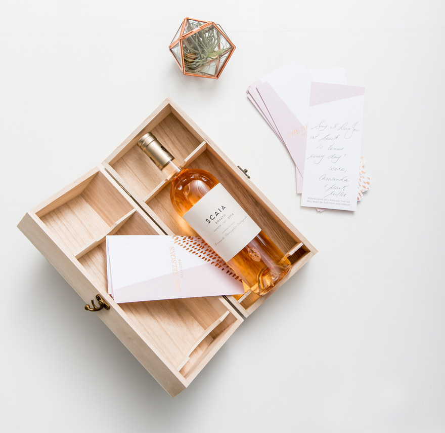 Hinged Wooden Wine Box Gift Idea | Confetti.co.uk