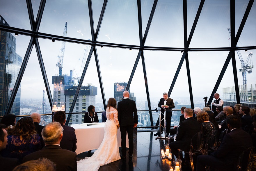 Isabel and Andrew's wedding at the Gherkin by Douglas Fry Wedding Photography | Confetti.co.uk