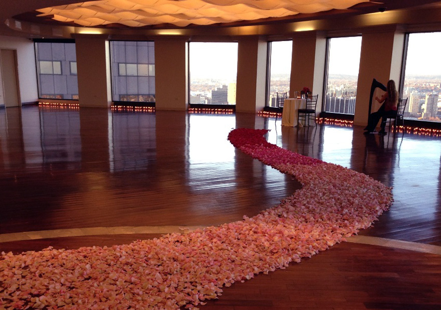 Path of Pink Petals Romantic Wedding Proposal - Petal Carpet Entrance by Nectar | Confetti.co.uk