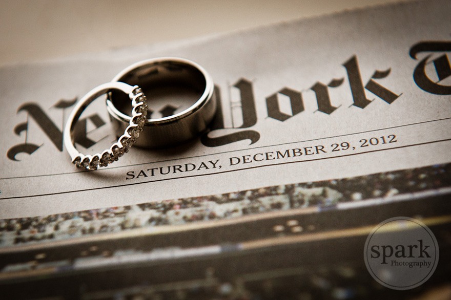 Wedding Rings and Newspaper Date - Hotel Dupont Wilmington Wedding by Spark Photography - Ashleyann and Al | Confetti.co.uk