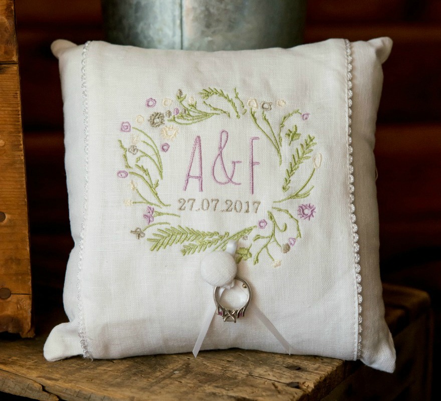 'Simply Sweet' embroidered ring cushion | Confetti.co.uk