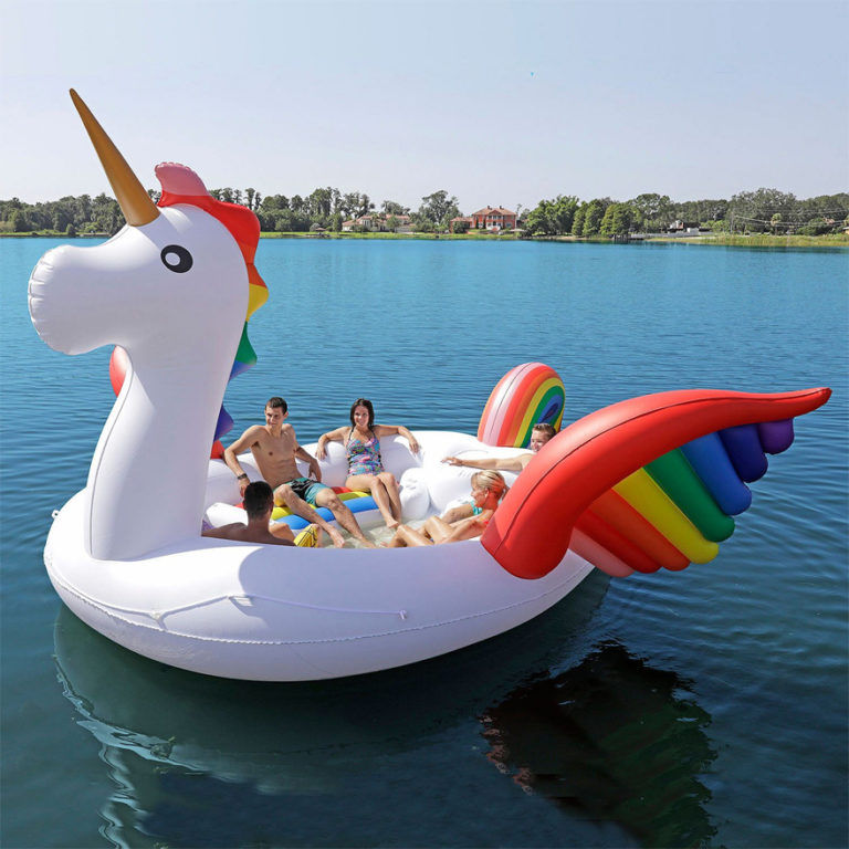 Rainbow Unicorn with Wings Giant Party Pool Float | Confetti.co.uk