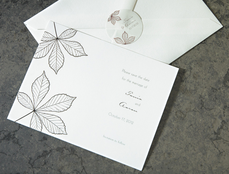 Autumn Leaf Save The Date Card - Maple Leaf Wedding | Confetti.co.uk