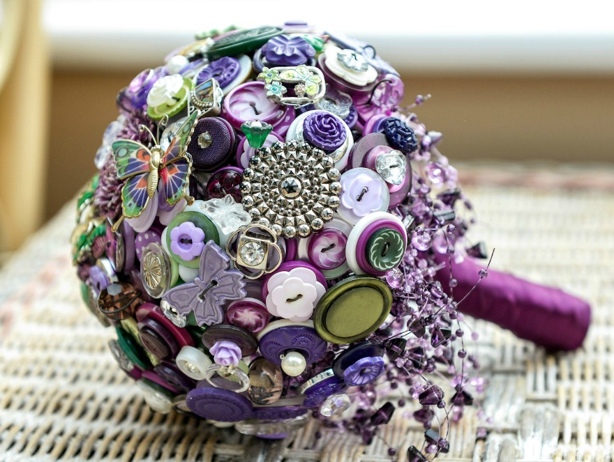 Purple butterfly button bouquet by I Heart Buttons | Confett.co.uk