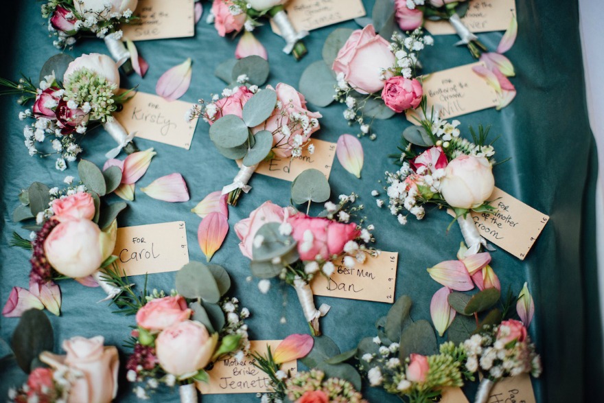 Buttonholes at Jessica and Ed's wedding | Confetti.co.uk