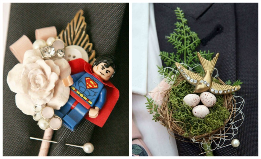 Alternative buttonholes by Maddison Rocks on Etsy | Confetti.co.uk