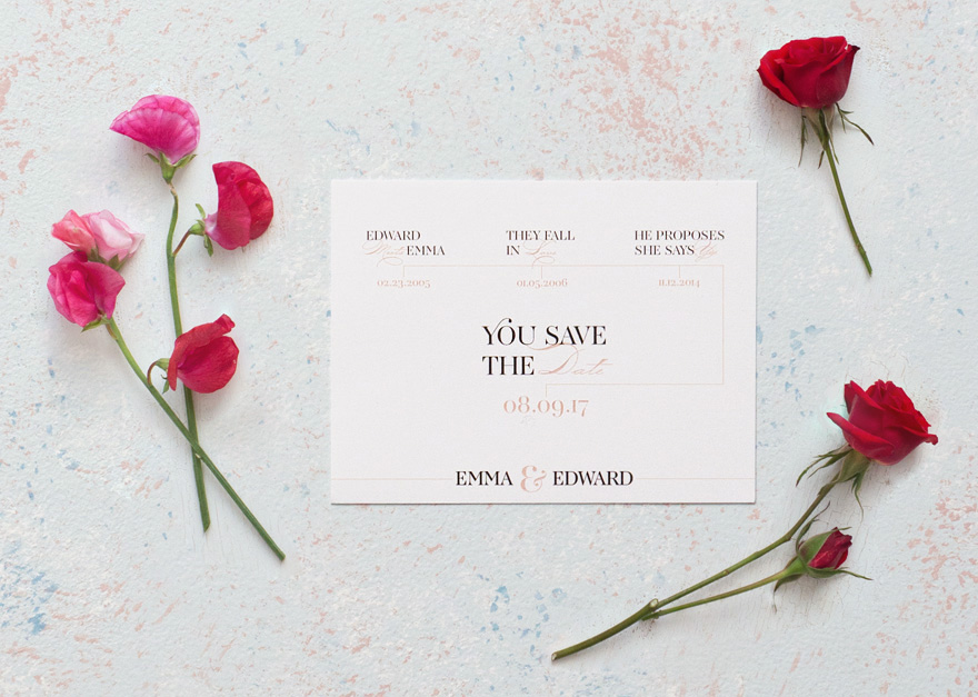 Classic Script Save The Date Card | Confetti.co.uk