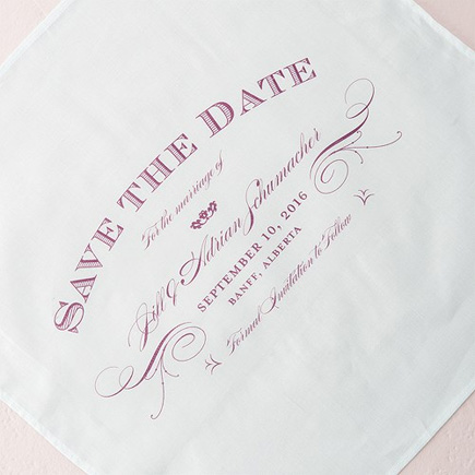 Elegant Type Save The Date Personalised Handkerchief | Confetti.co.uk