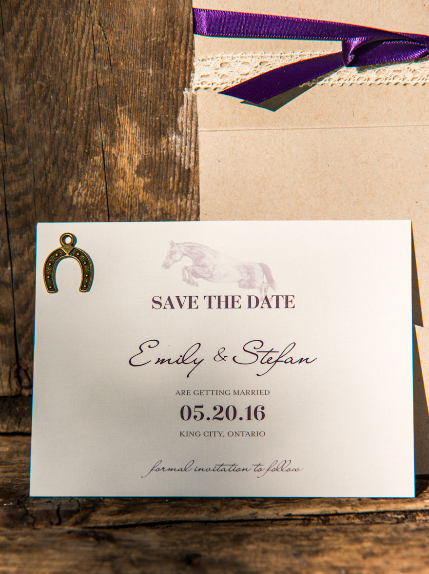 Equestrian Love Rustic Save The Date Card - Horse Themed Wedding Stationery | Confetti.co.uk