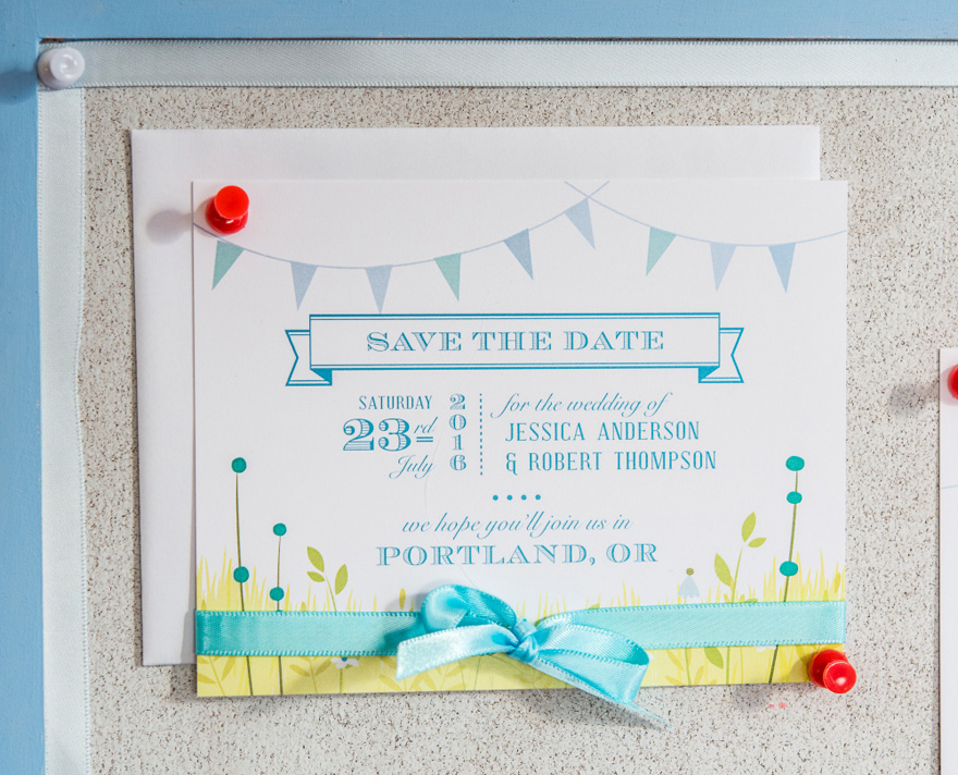 Homespun Charm Colourful Country Rustic Save The Date Card | Confetti.co.uk