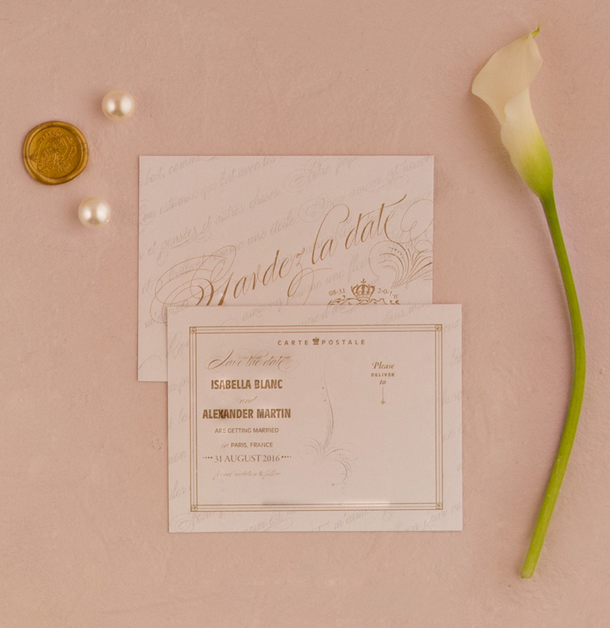 Parisian Love Letter Save The Date Card | Confetti.co.uk