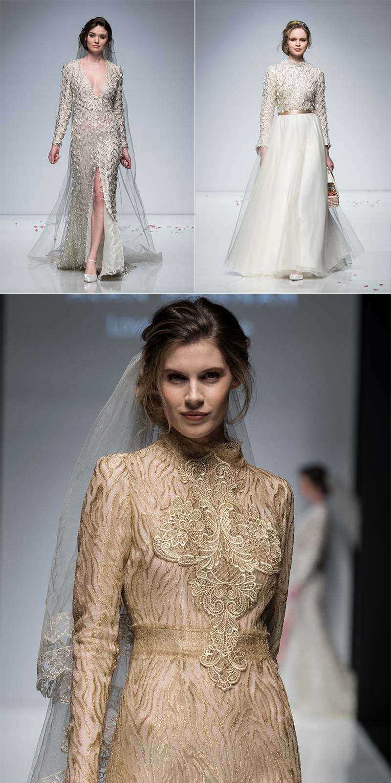 Gold designer wedding dresses