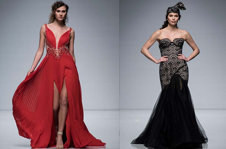 Black and red wedding dresses