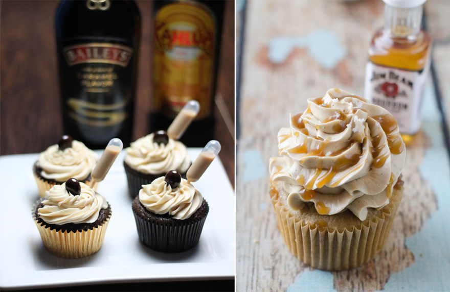 Alcoholic Cupcakes - Salted Bourbon Butterscotch Cupcakes by The Cake Merchant and Caramel Baileys Cupcakes Alcohol Infused Cupcakes by Baking Smarter | Confetti.co.uk