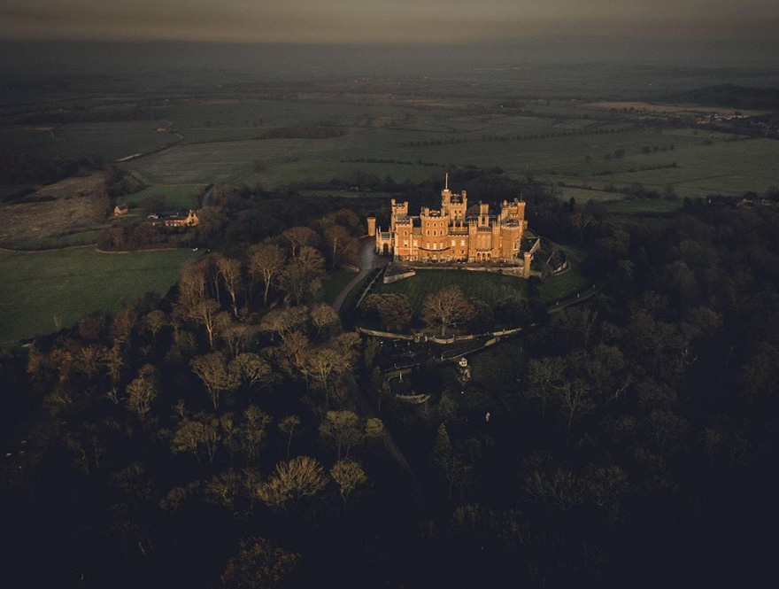 Belvoir Castle Grade I Listed Stately Home and Wedding Venue in Leicestershire, the East Midlands, Overlooking the Vale of Belvoir - Aerial Photo by Riff Raff Photography | Confetti.co.uk