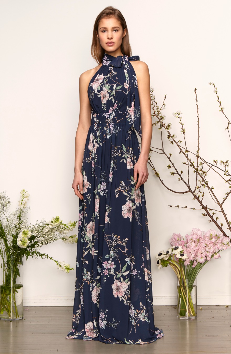 Floral blue bridesmaid dresses by Monique Lhuillier | Confetti.co.uk