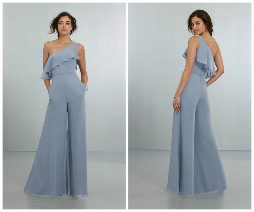 Blue bridesmaid dresses by Morilee jumpsuit | Confetti.co.uk