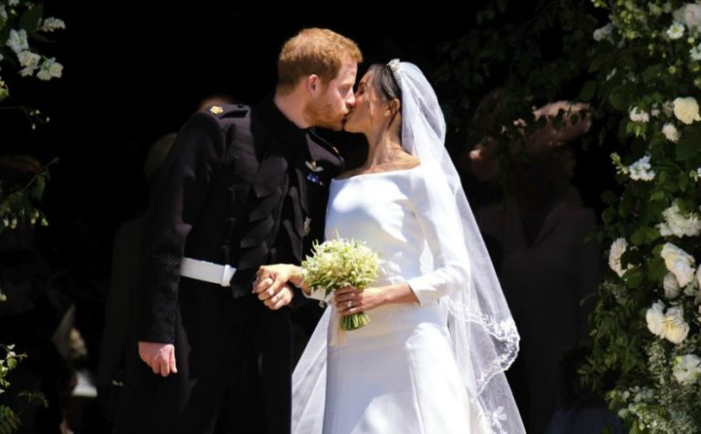 Meghan Markle's wedding dress image courtesy Kensington Palace Twitter | Confetti.co.uk