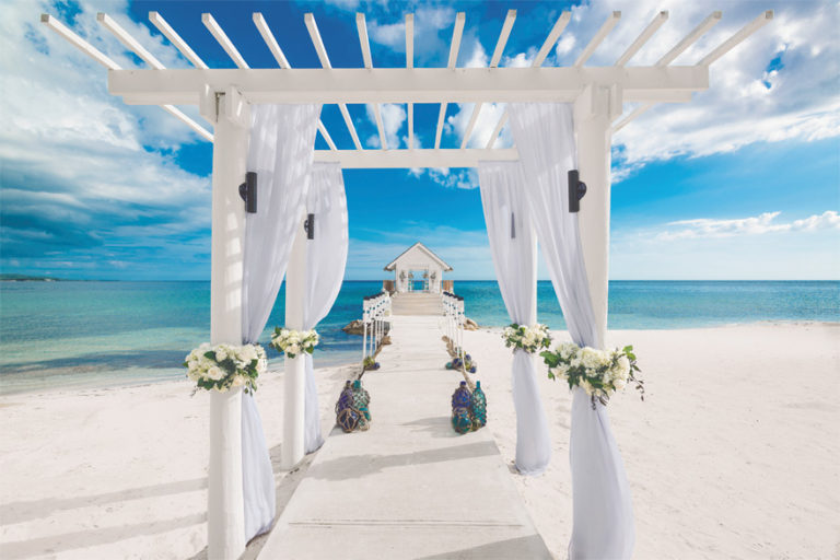 Sandals South Coast Jamaica Over the Water Chapel and Beach Aisle - Caribbean Beach Wedding | Confetti.co.uk