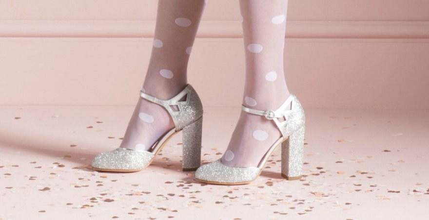 Silver Bridesmaid Shoes Jane Glitter by Charlotte Mills | Confetti.co.uk