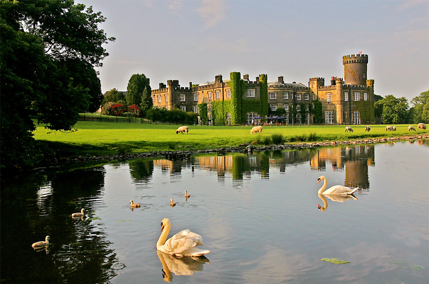 Swinton Estate Romantic Wedding Venue in the Yorkshire Dales with Ivy Covered Walls, Grazing Sheep, and Swans and Ducklings on the Lake - Luxury Wedding Venues in the UK - Swinton Park Beautiful Wedding Venue in Ripon, North Yorkshire | Confetti.co.uk