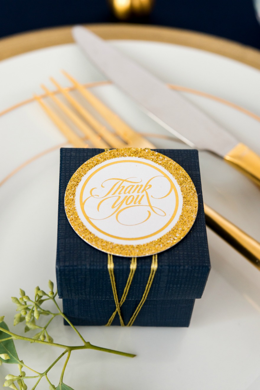 Navy and gold wedding favours | Confetti.co.uk