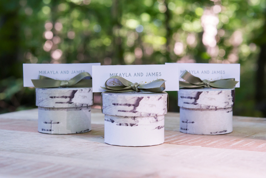 Silver Birch Tree Effect Round Favour Box - Woodland Wedding Favour Ideas | Confetti.co.uk