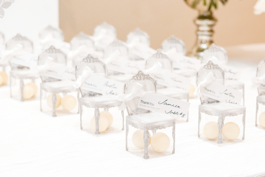 Silver Transparent Chair Favour Boxes - Silver Chair Creative Favour Boxes | Confetti.co.uk