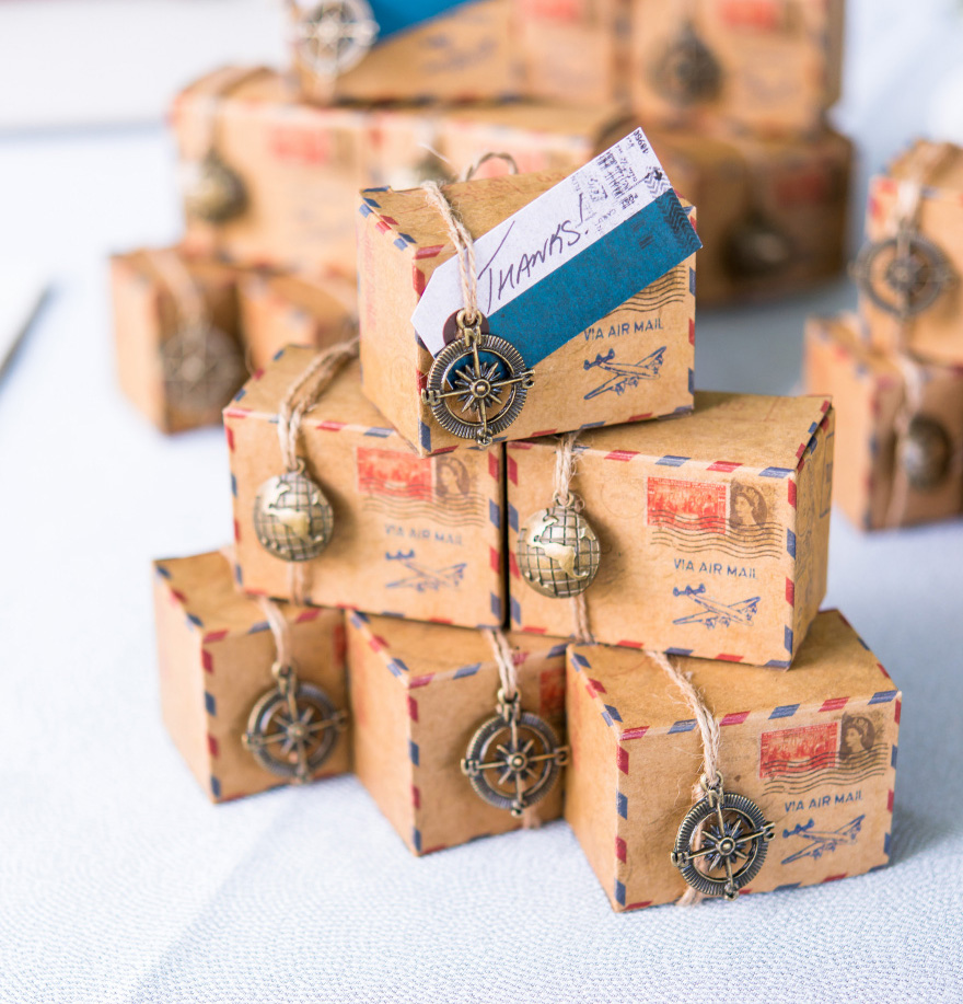 Vintage Inspired Airmail Favour Box Kit - Wanderlust and Travel Wedding Favour Ideas | Confetti.co.uk