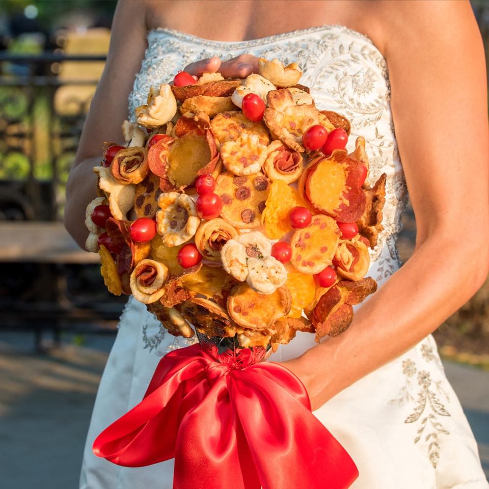 pizza wedding bouquet