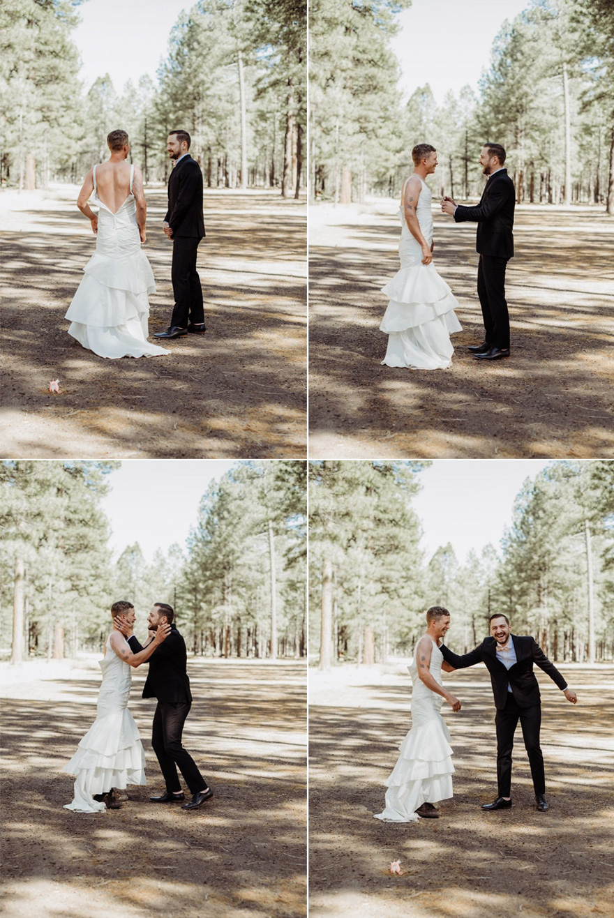 Arizona Bride and Groom First Look Prank - Photos by Kevin Chole | Confetti.co.uk