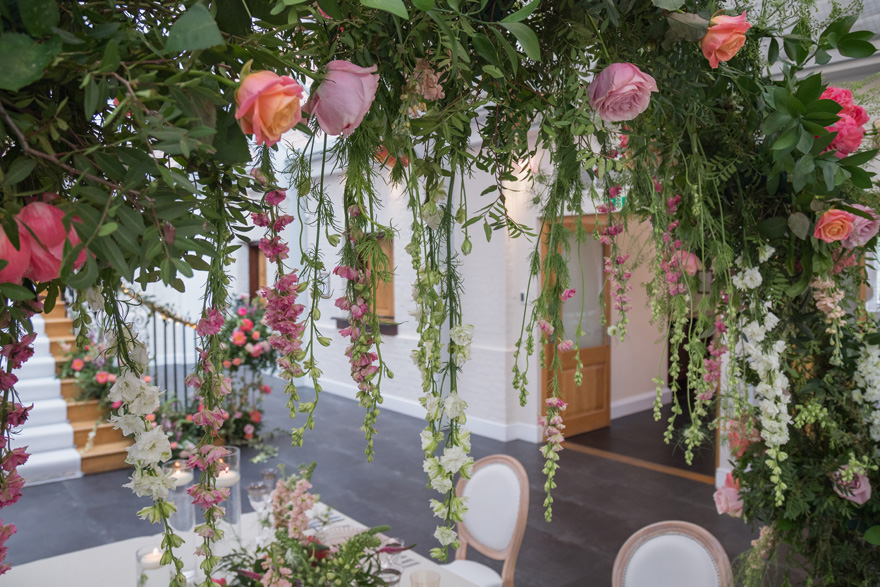 Beautiful Hanging Flowers - Botleys Mansion Styled Shoot | Confetti.co.uk