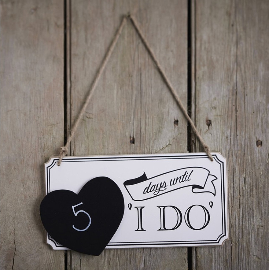 Days Until I Do Black and White Wedding Countdown Sign | Confetti.co.uk