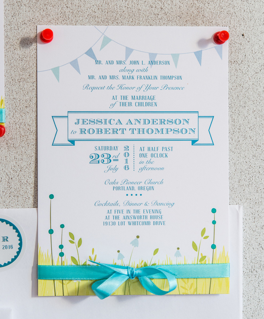 Homespun Charm Invitation - Festive Wedding Stationery - Colourful Rustic Wedding Stationery - Vintage Garden Party Wedding Invitations - Something Blue Wedding Invitation | Confetti.co.uk