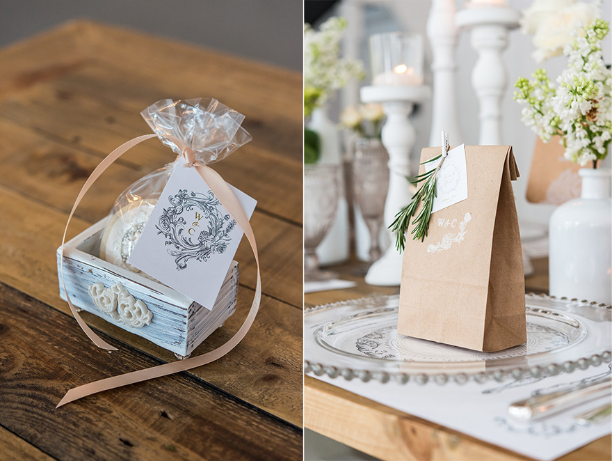 Jewel Footed Favour Box and Antique Chic Card - Beautiful Favour Box Ideas - Rustic Glam Paper Bag Wedding Favour Ideas | Confetti.co.uk