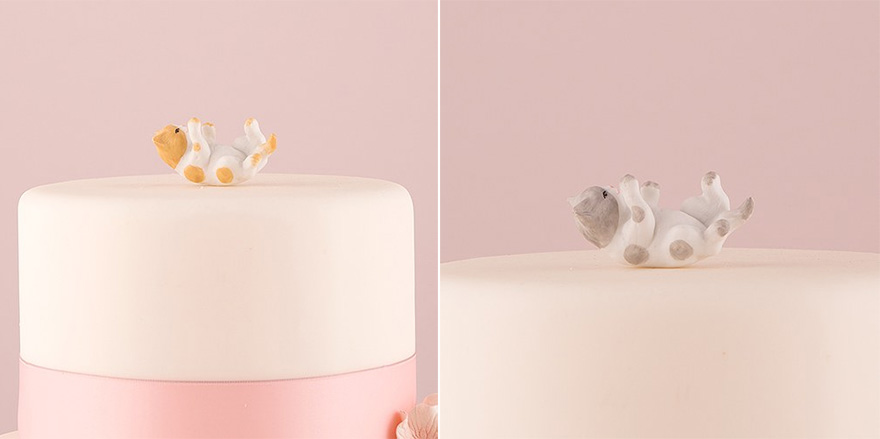 Pet Cake Toppers - Playing Cute Cat Cake Toppers - Miniature Ginger Cat Figurine and Grey Cat Figurine | Confetti.co.uk