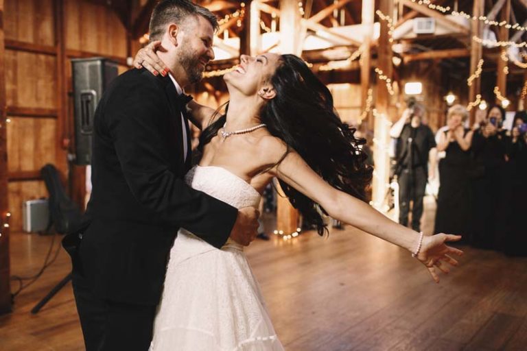 Bride and groom first dance