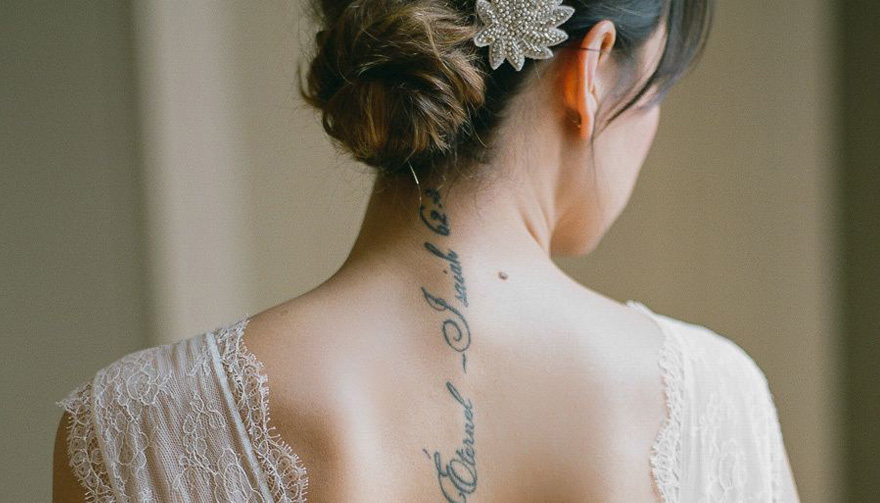 Brides Who Rocked Tattoos on Their Wedding Day - Greg Finck Photography | Confetti.co.uk